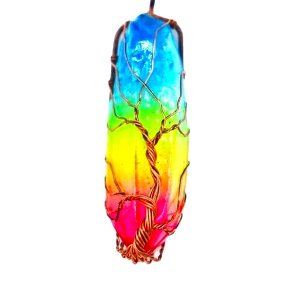 BRAND NEW! Ombre Natural Large Crystal Keychain Purse Charm ~ Gift Well-being - Picture 2 of 5